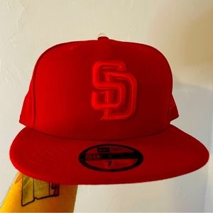 SAN DIEGO PADRES | RED NEW ERA FITTED HAT 7 1/2 | NWT|